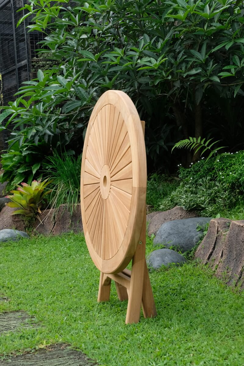 Teak Sunburst Table 80cm (4cm Thick Top)