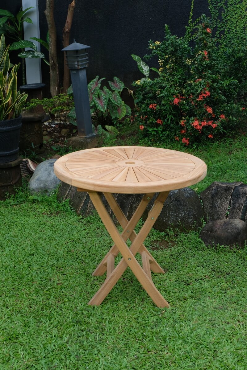 Teak Sunburst Table 80cm (4cm Thick Top)
