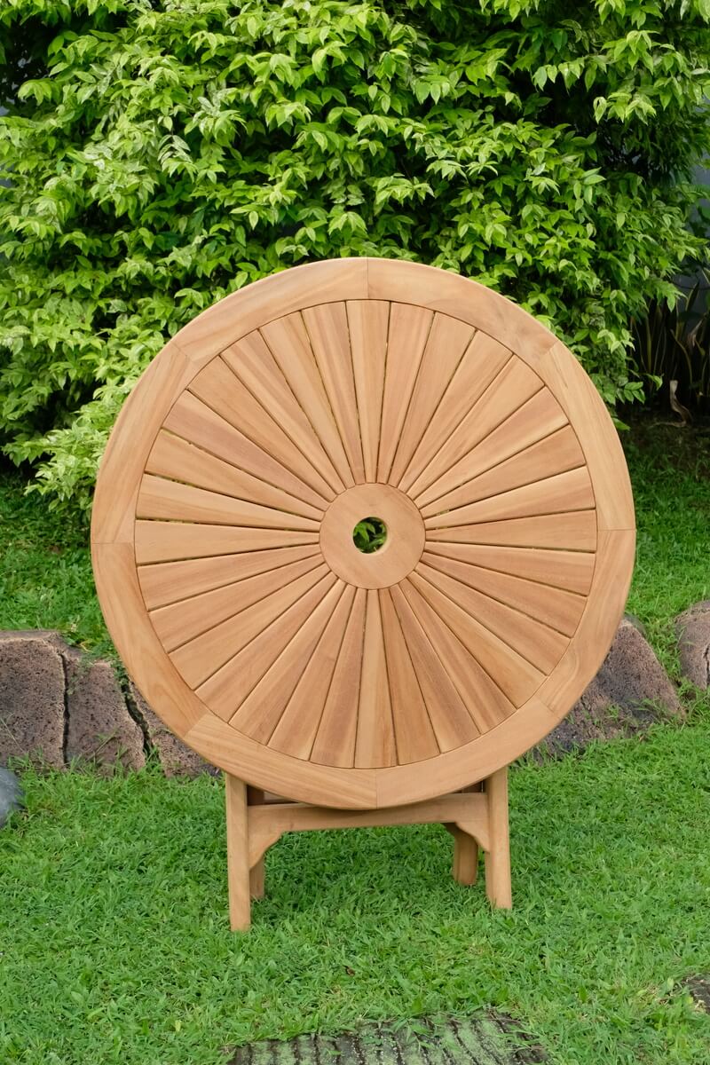 Teak Sunburst Table 80cm (4cm Thick Top)