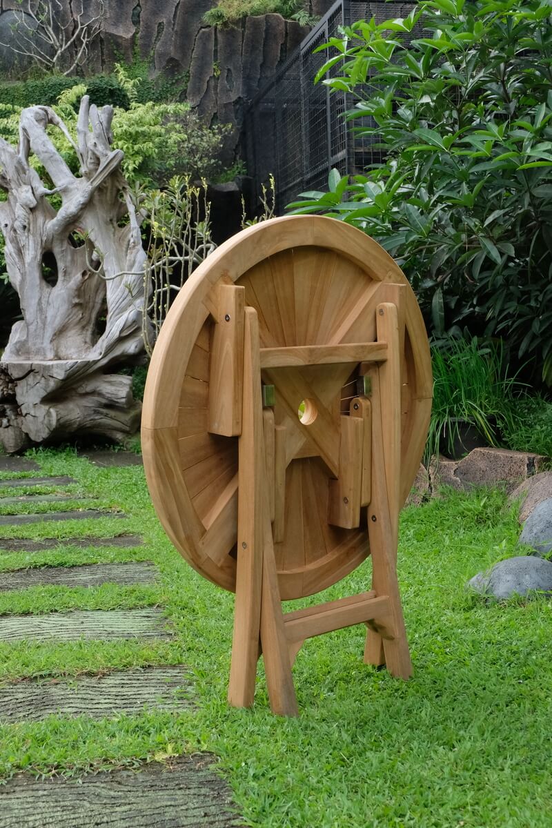 Teak Sunburst Table 80cm (4cm Thick Top)