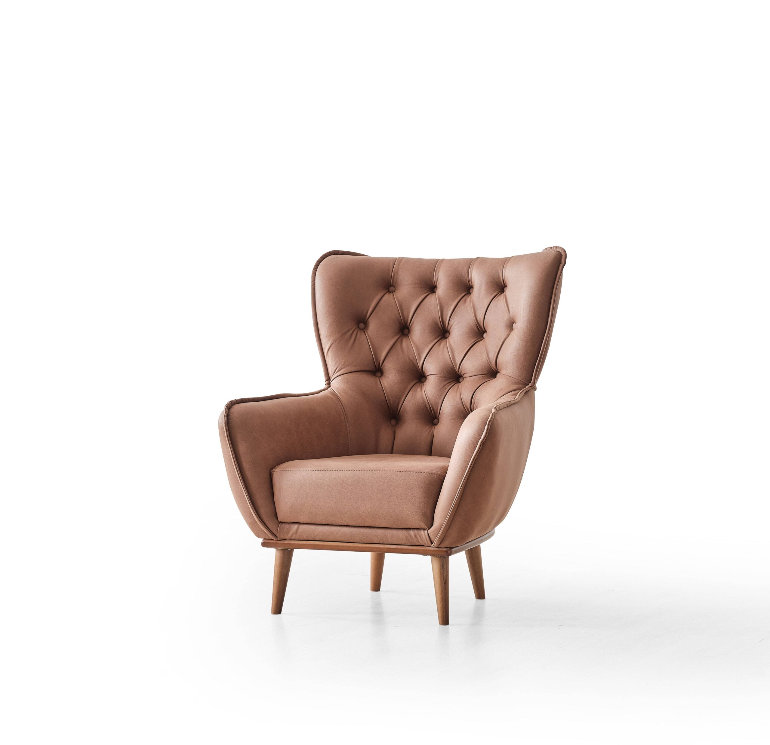 Valencia Chesterfield Sofa Set Leather (Brown)