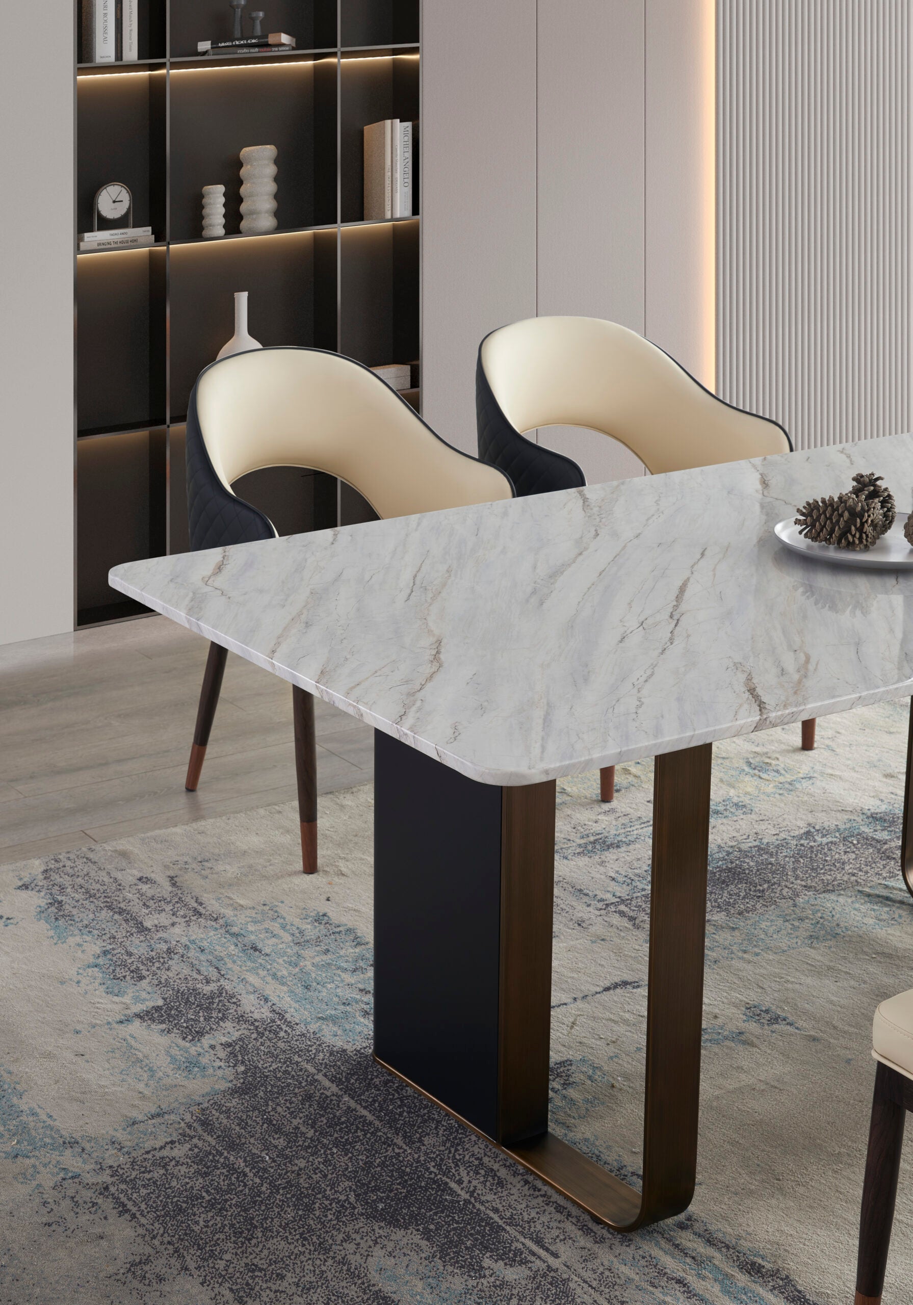 Vienna 8 Seater Rectangle Table 1.8m with 8 Florence Dining Chairs