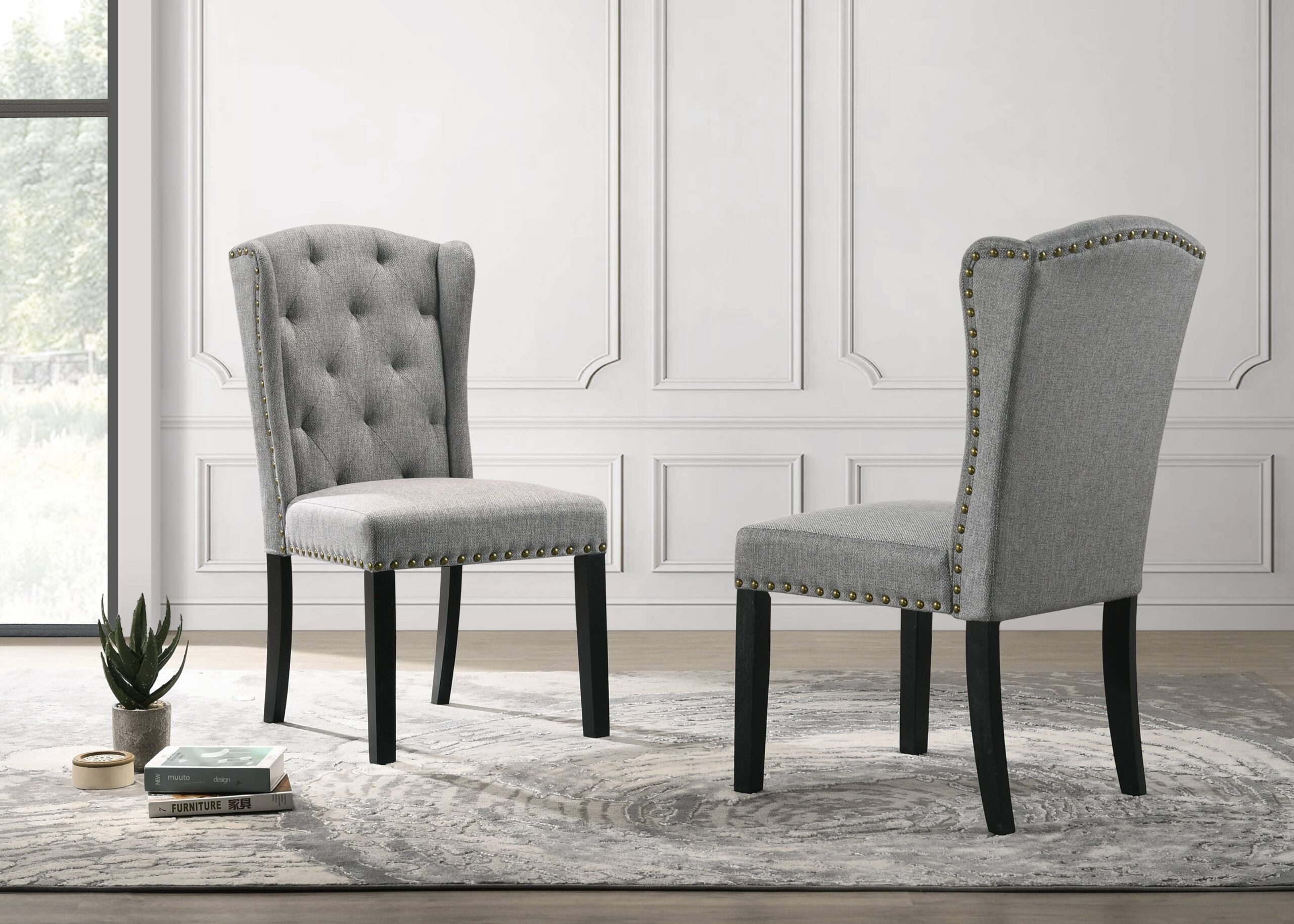 Wooden Dining Chairs (Grey)
