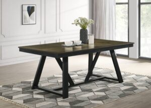 8 Seater Heritage Wooden Rectangle Table 1.96m with 5 Dining Chairs & Bench