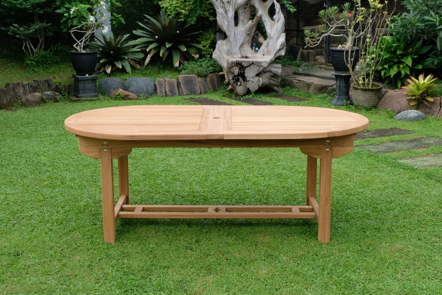 Teak Belgrave 10 Seater Extending Table 2m-3m (4cm Thick Top) with 10 Belgrave Stacking Chairs  (Garden / Outdoor Dining Set)