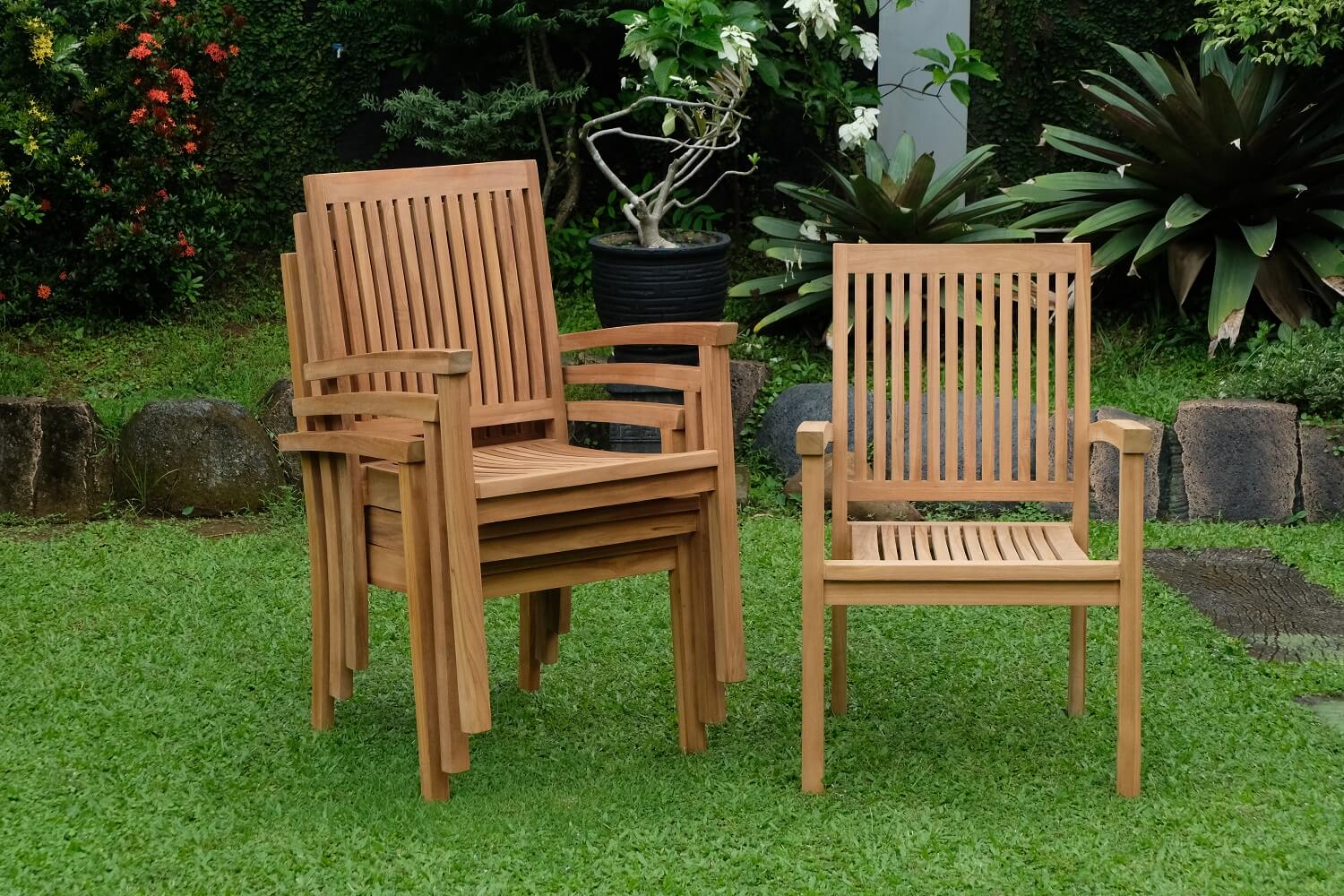 Burnham Teak Garden Stacking Chair