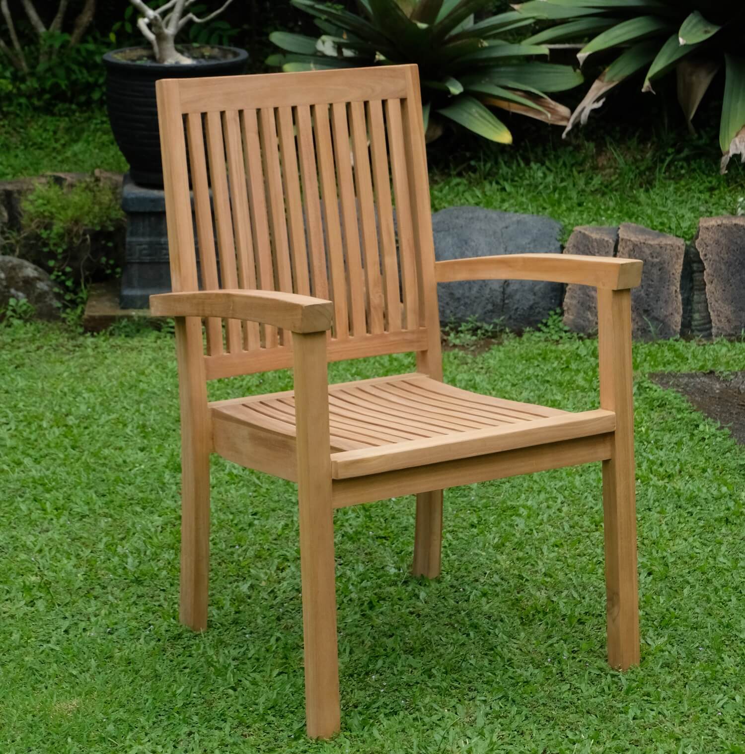 Burnham Teak Garden Stacking Chair