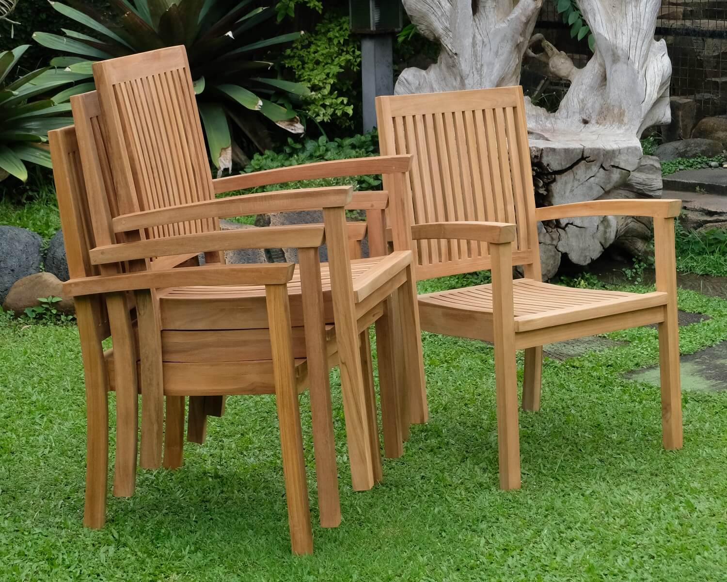 Burnham Teak Garden Stacking Chair