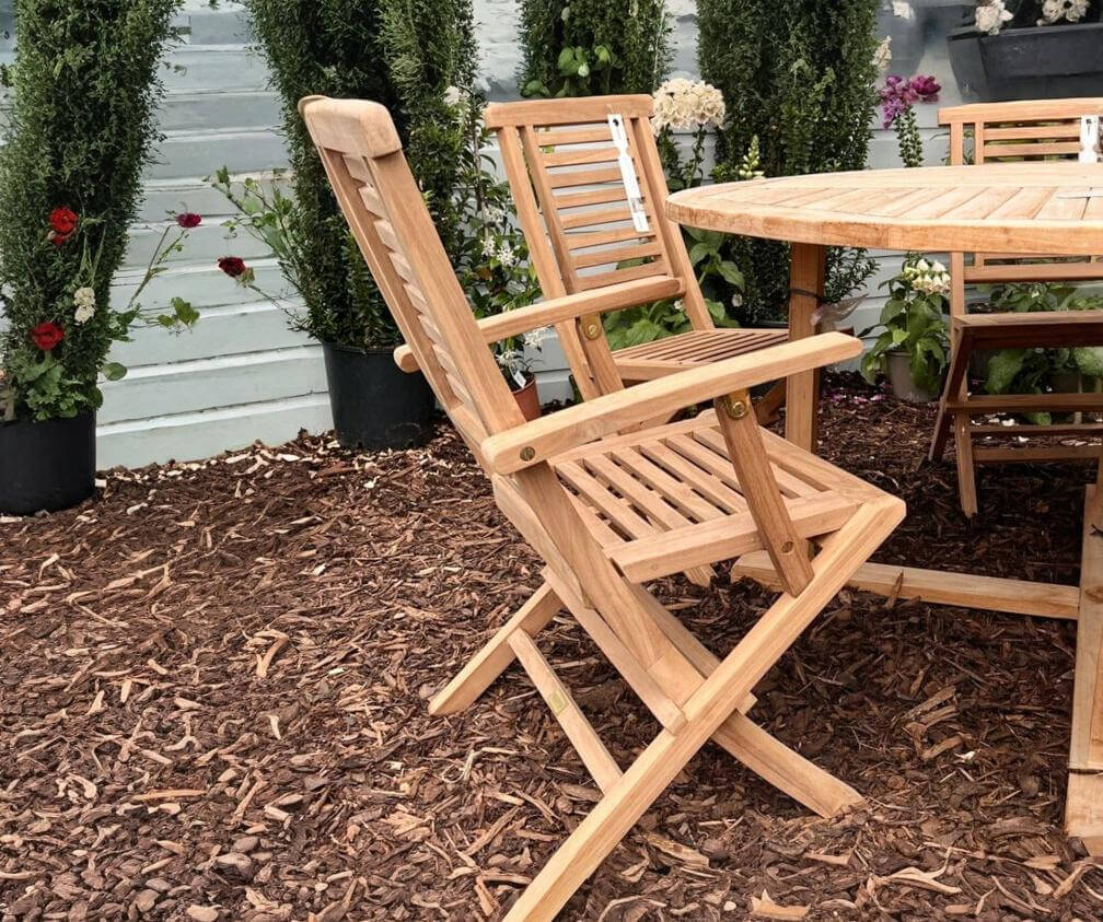 Hanton Teak Garden Folding Chair with Arm