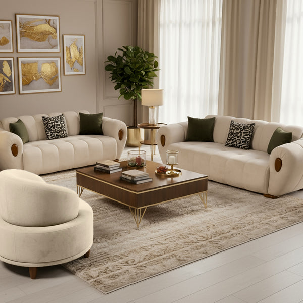 Milano Living room Sofa Set ( Cream/Beige)