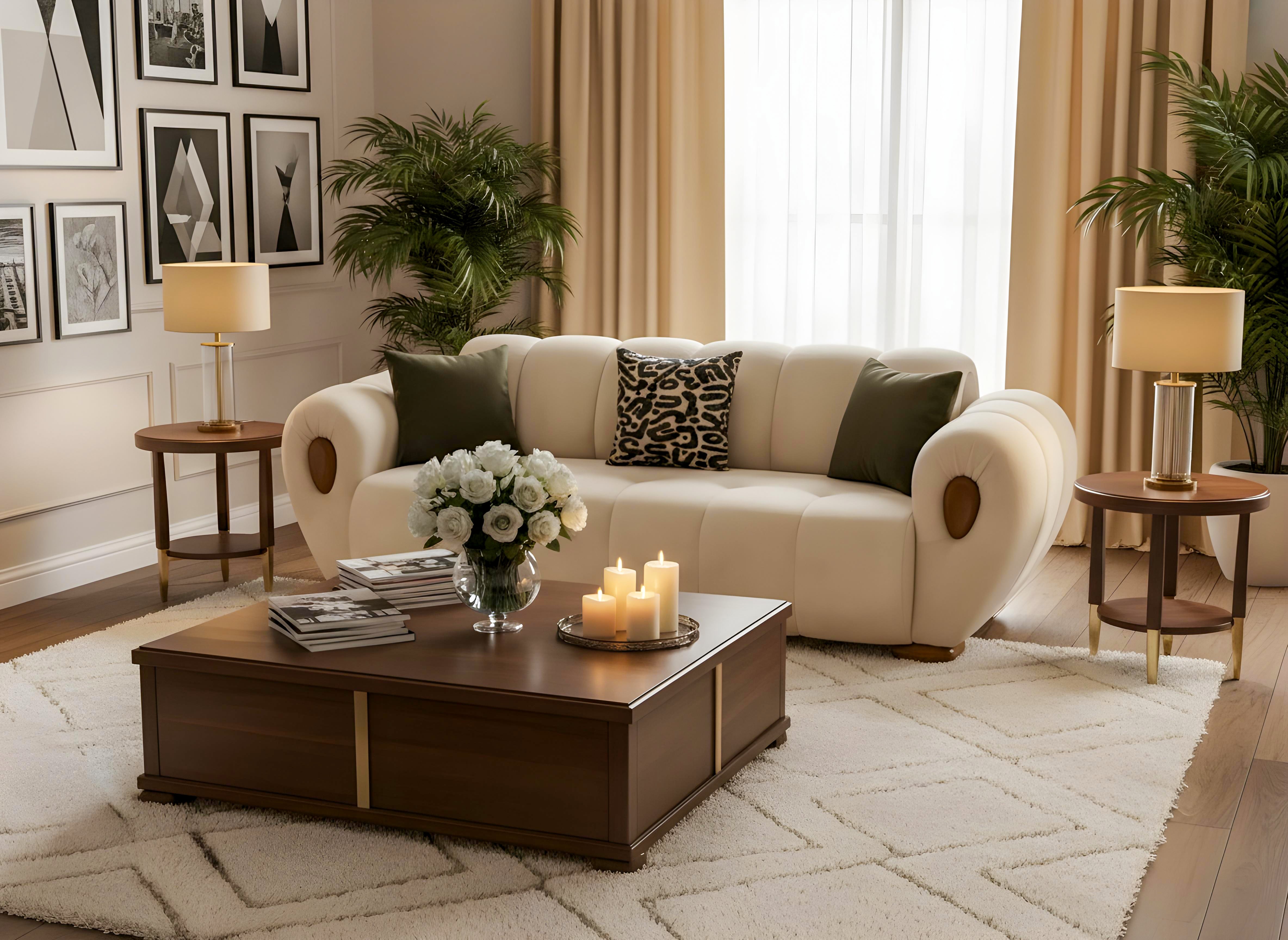 Milano Living room Sofa Set ( Cream/Beige)