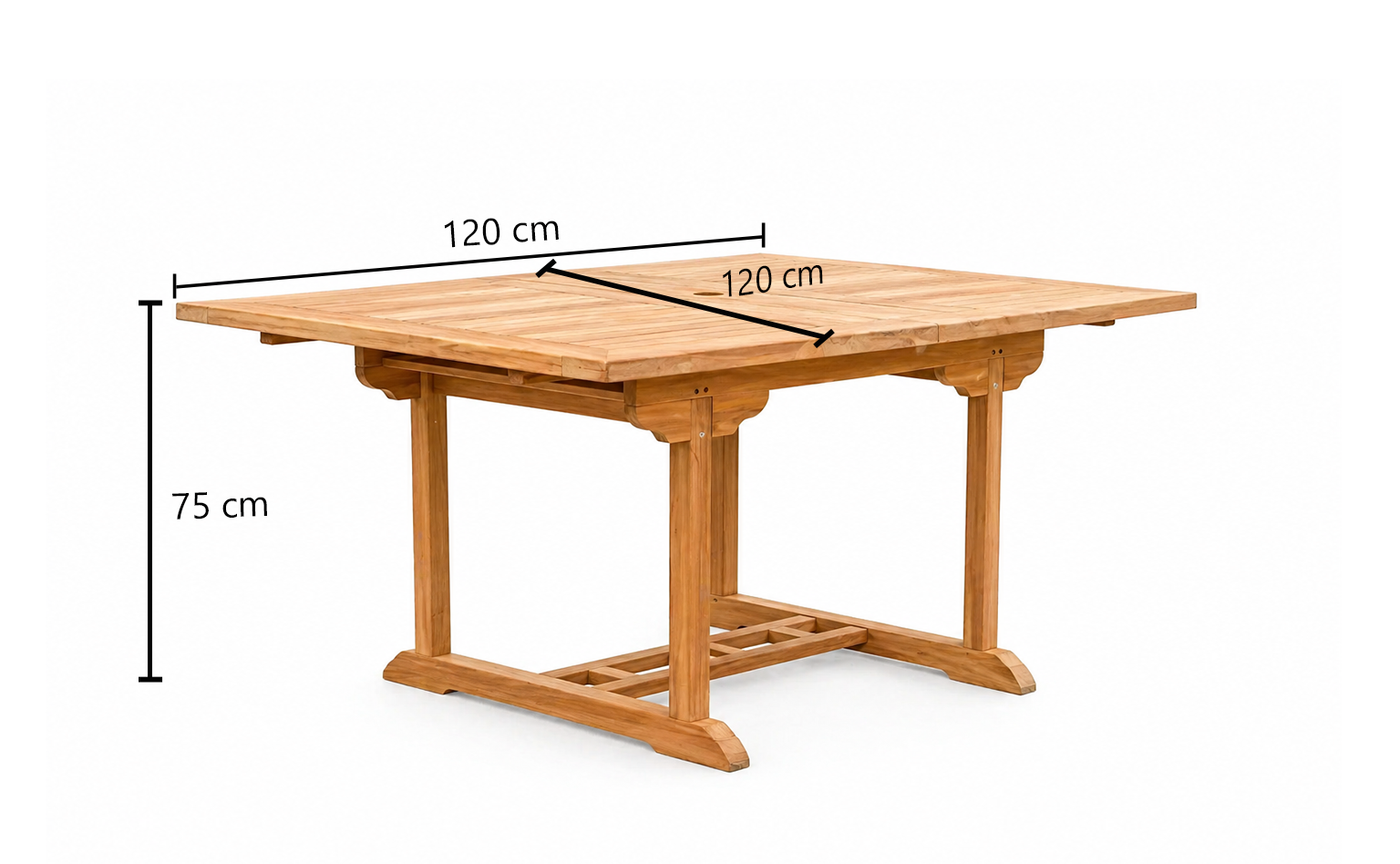 Teak Dorchester 6 Seater Extending Table 1.2m-1.7m  (4cm Thick Top)