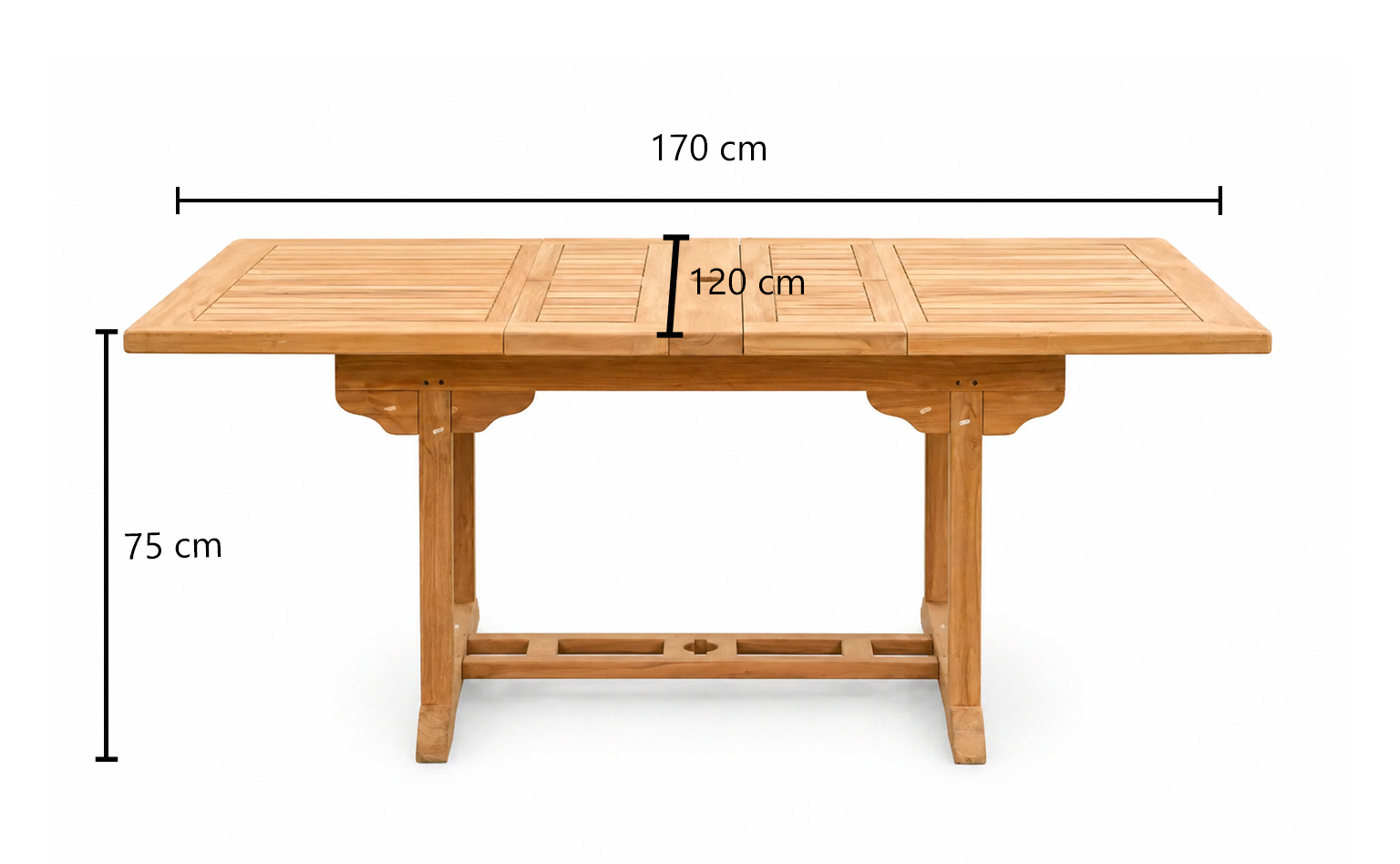 Teak Dorchester 6 Seater Extending Table 1.2m-1.7m  (4cm Thick Top)