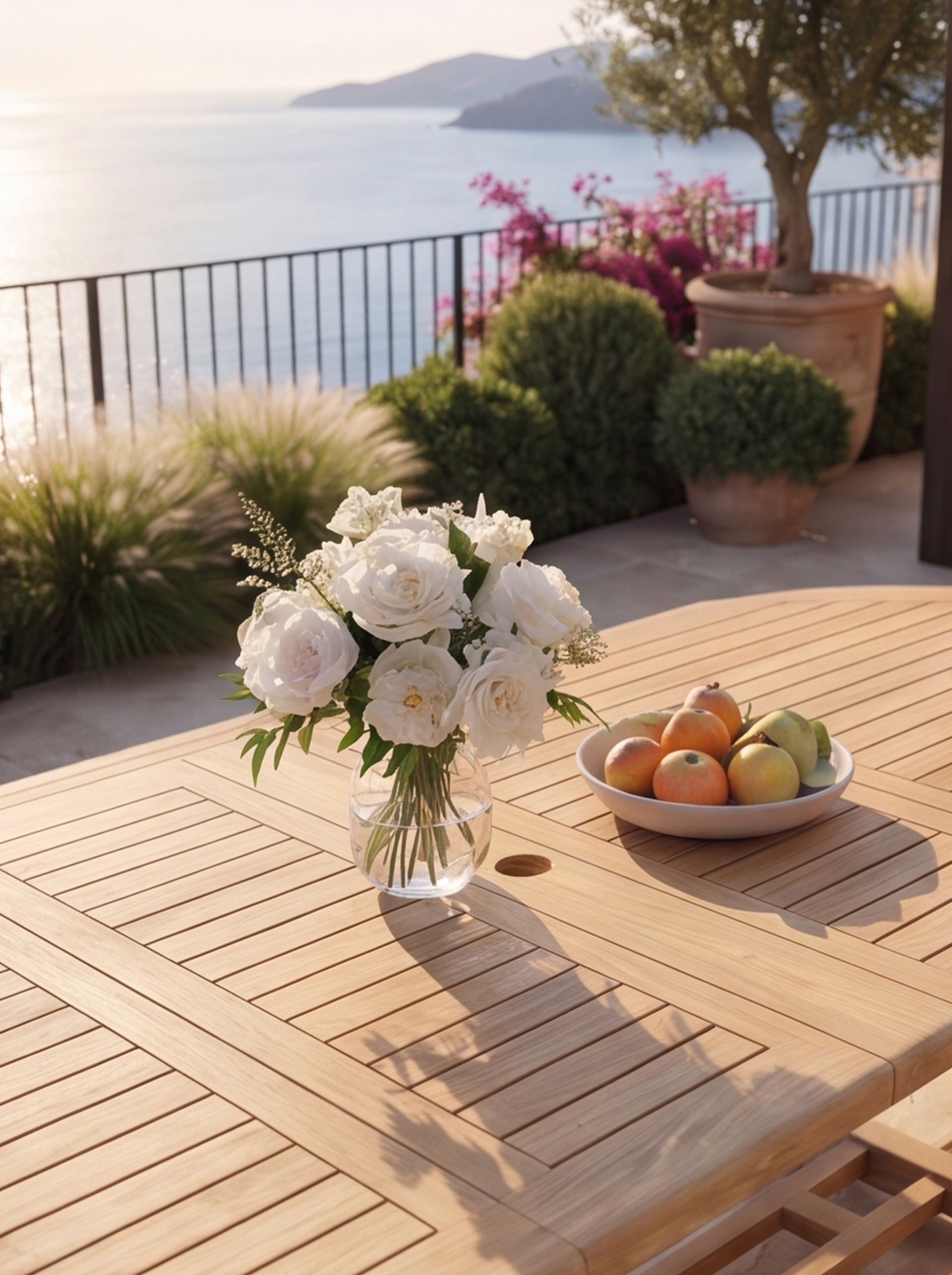 Teak Belgrave 8 Seater Extending Table 1.8m-2.4m (4cm Thick Top) with 2* Teak Belgrave Chairs & 2* Burnham Bench 180cm (Garden / Outdoor Dining Set)