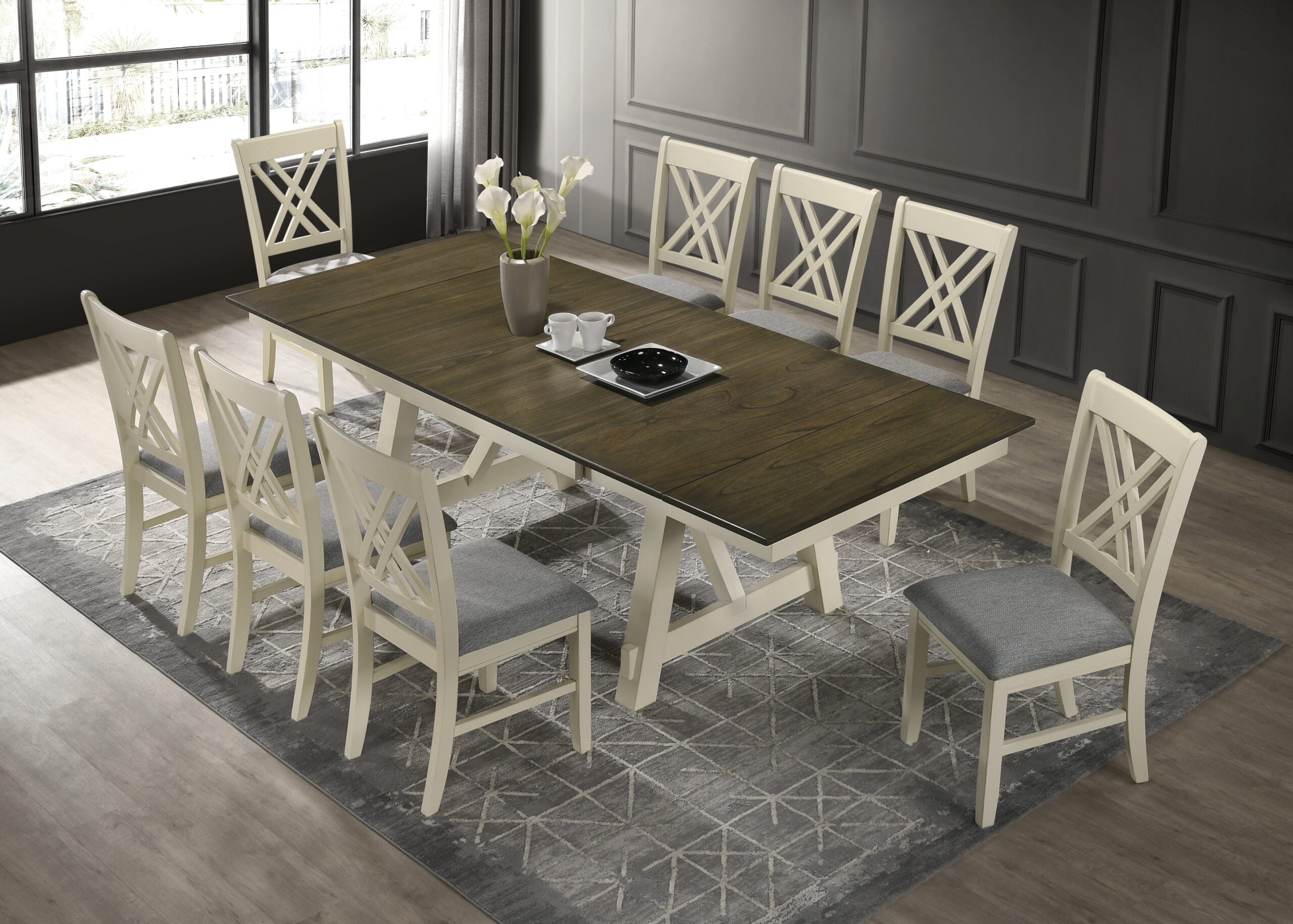 8 Seater Hamilton Wooden Table 1.96m extendable to 2.40m