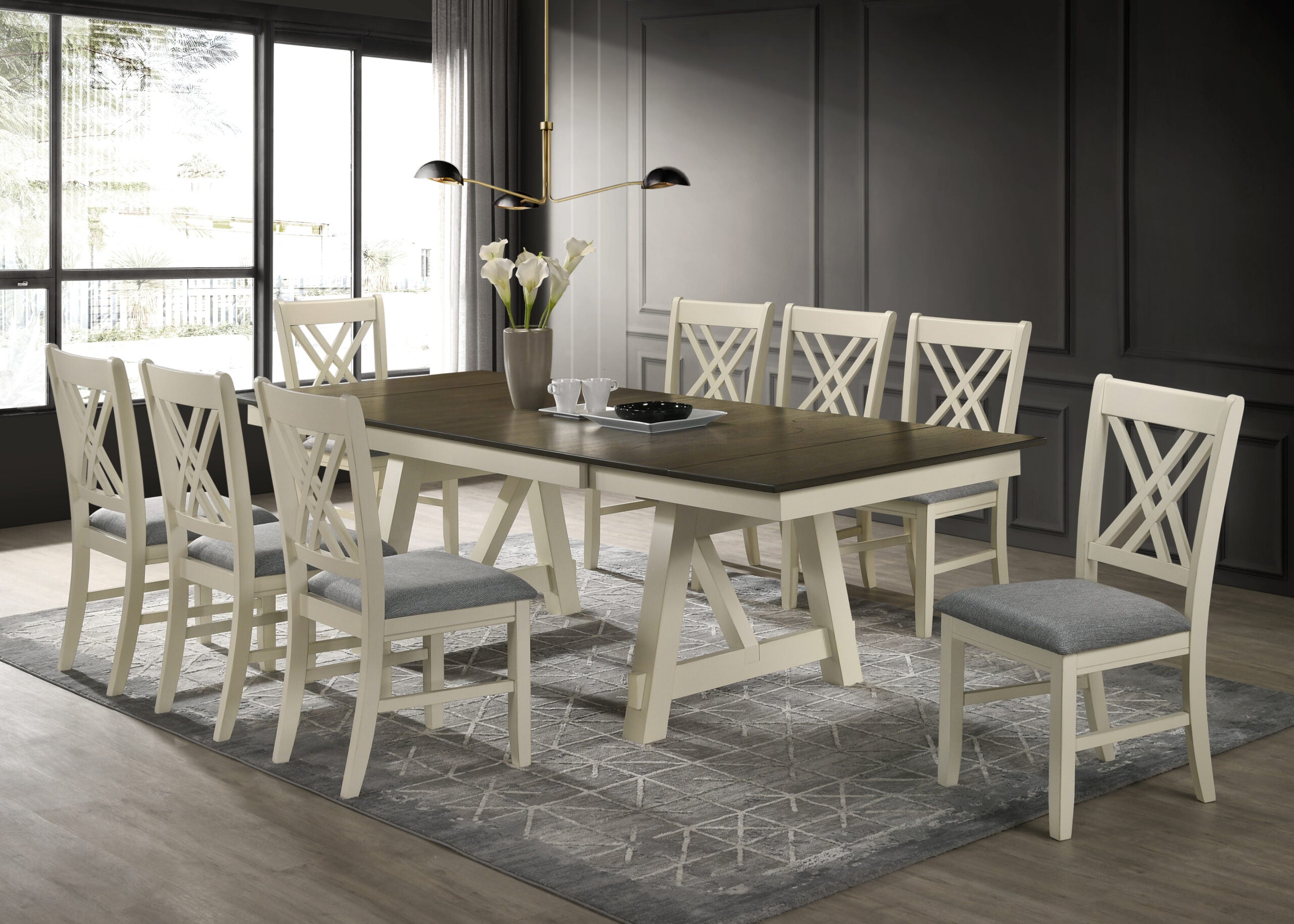 8 Seater Hamilton Wooden Table 1.96m extendable to 2.40m