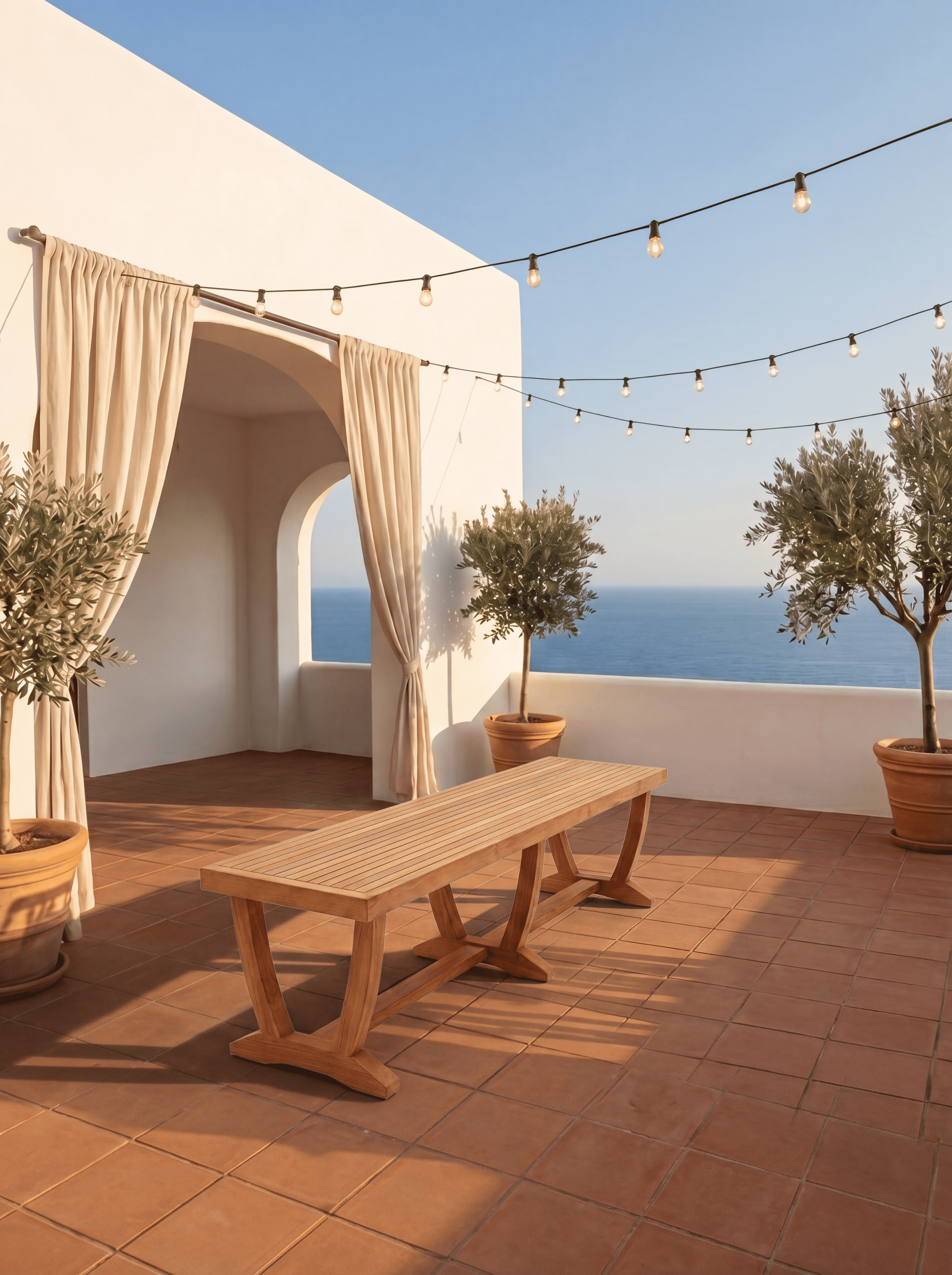 Teak Belgrave 8 Seater Extendable Table 1.8m-2.4m (4cm Thick Top) with 5 Teak Belgrave Stacking Chairs & 1× 3-Seater Burnham Bench (Garden / Outdoor Dining Set)