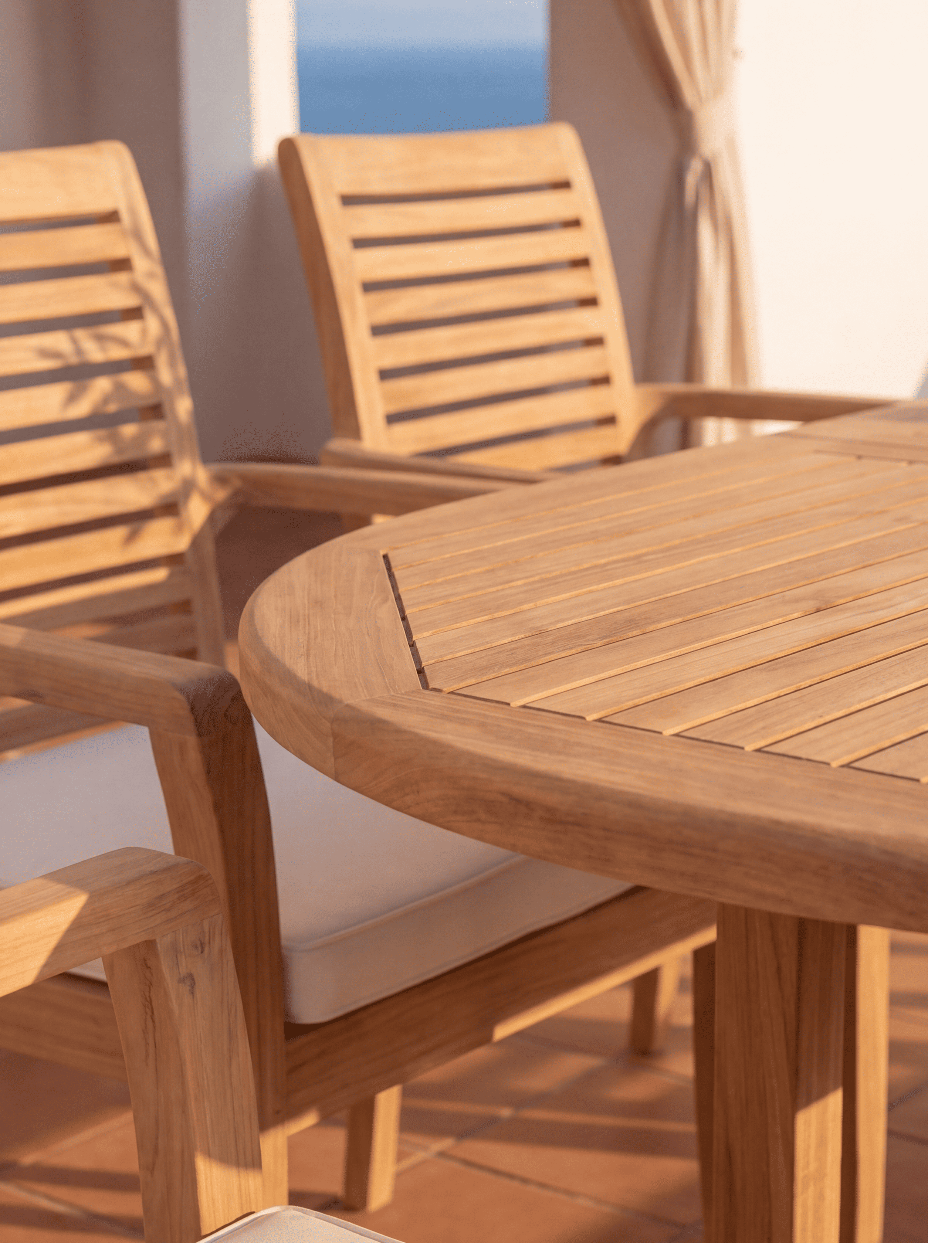 Teak Belgrave 8 Seater Extendable Table 1.8m-2.4m (4cm Thick Top) with 5 Teak Belgrave Stacking Chairs & 1× 3-Seater Burnham Bench (Garden / Outdoor Dining Set)