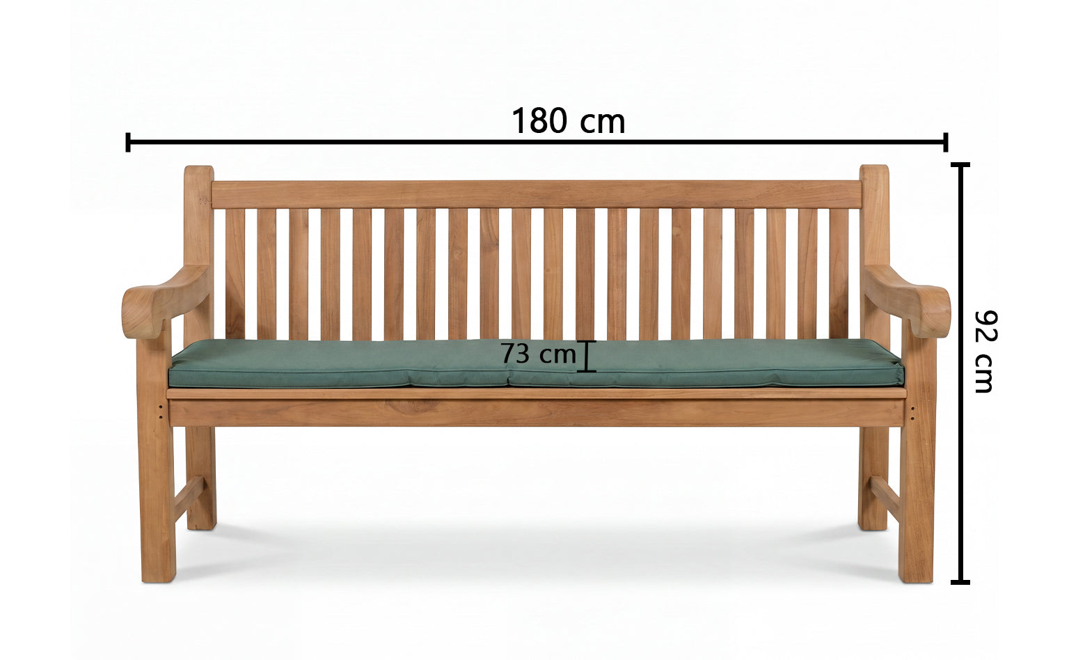 Salisbury 4 Seater Thick Teak Garden Bench, 1.8m ( Outdoor / Patio Bench)
