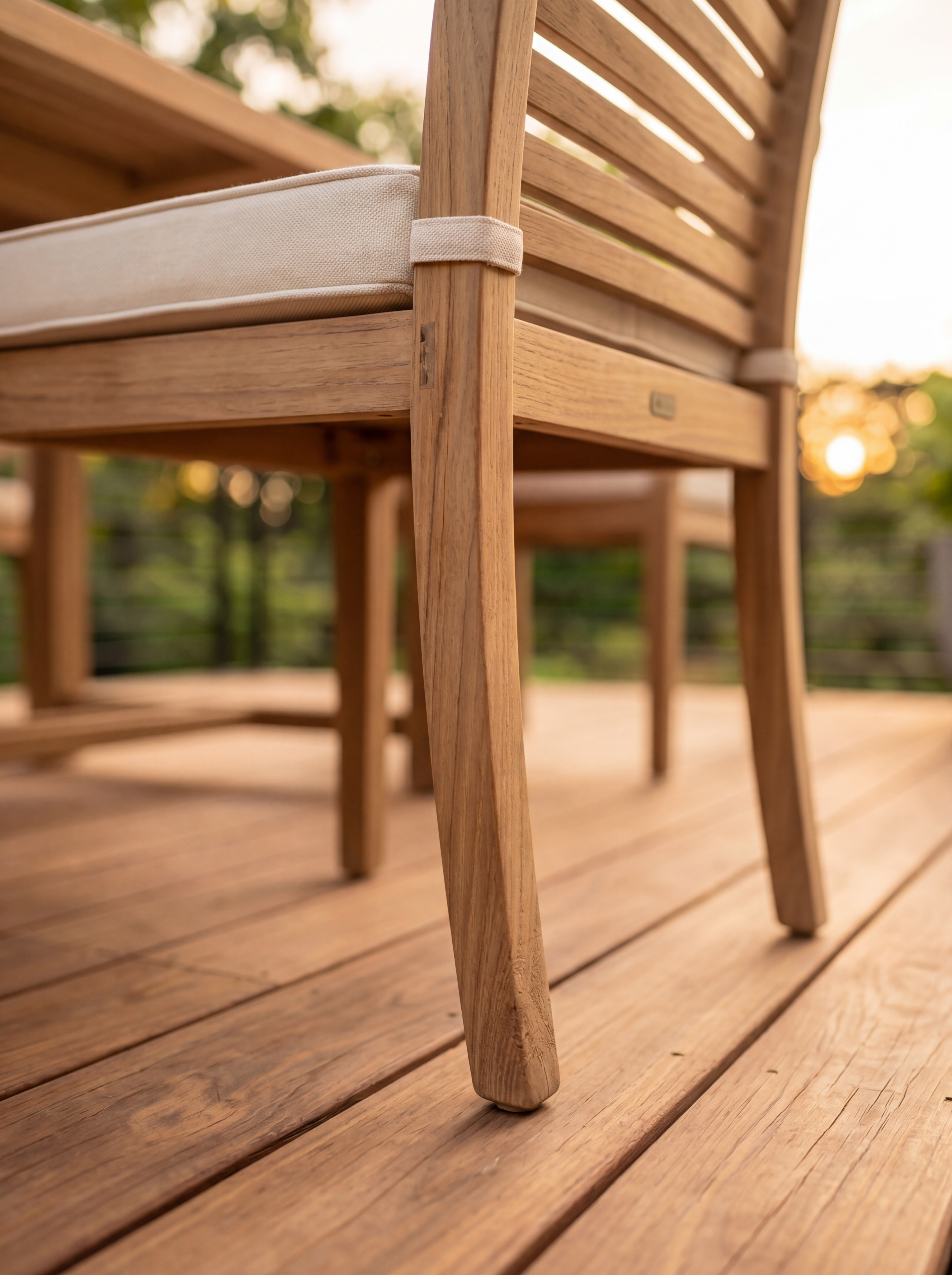 Teak Square 8 Seater Table 1.5m (4cm Thick Top) with 8 Teak Belgrave Stacking Chairs (Garden / Outdoor Dining Set)