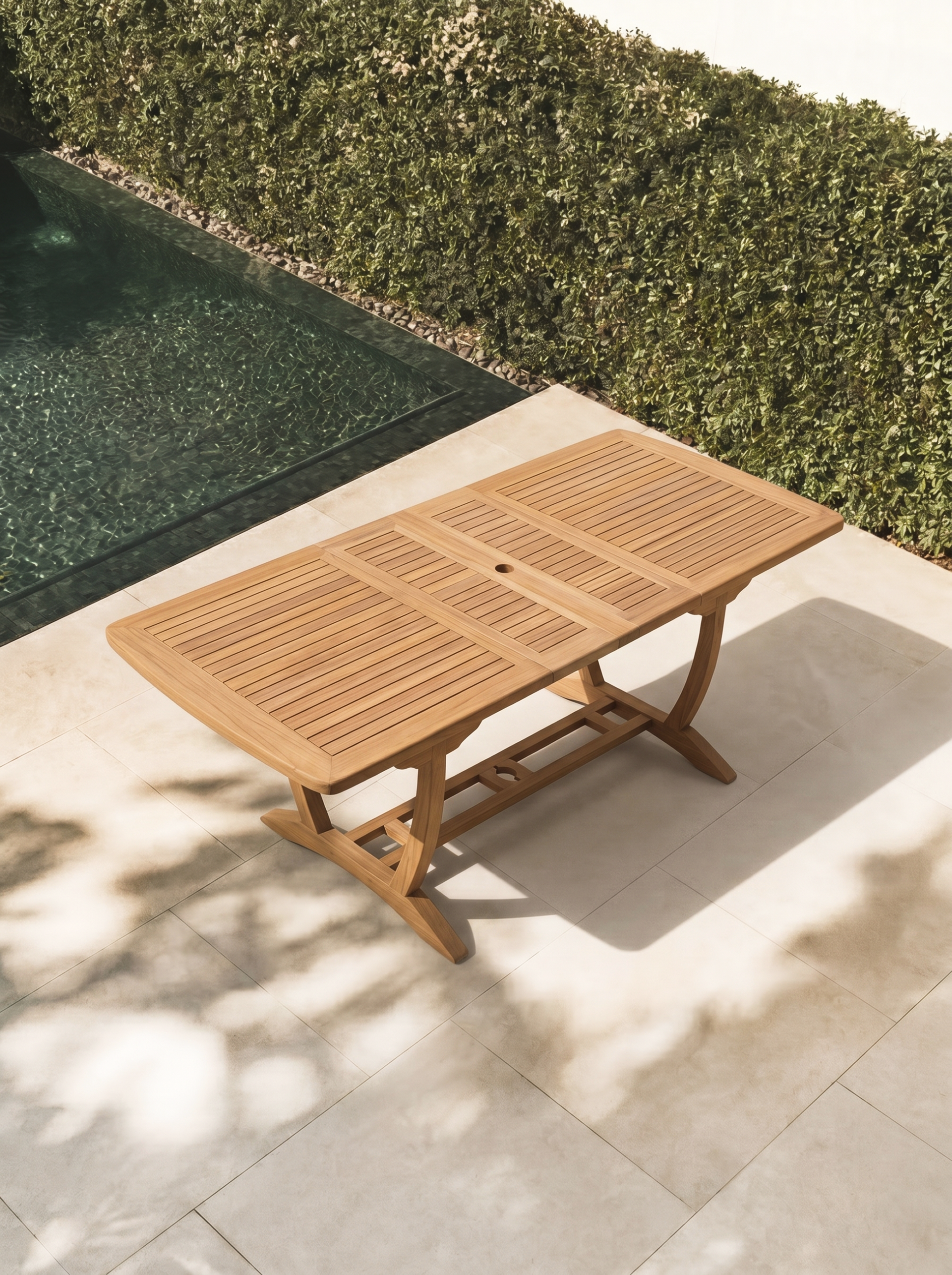 Teak Burnham 8 Seater Extending Table 1.8m-2.4m (4cm Thick Top) with  2* Teak Burnham Chairs & 2* Burnham Bench 1.8m (Garden / Outdoor Dining Set)