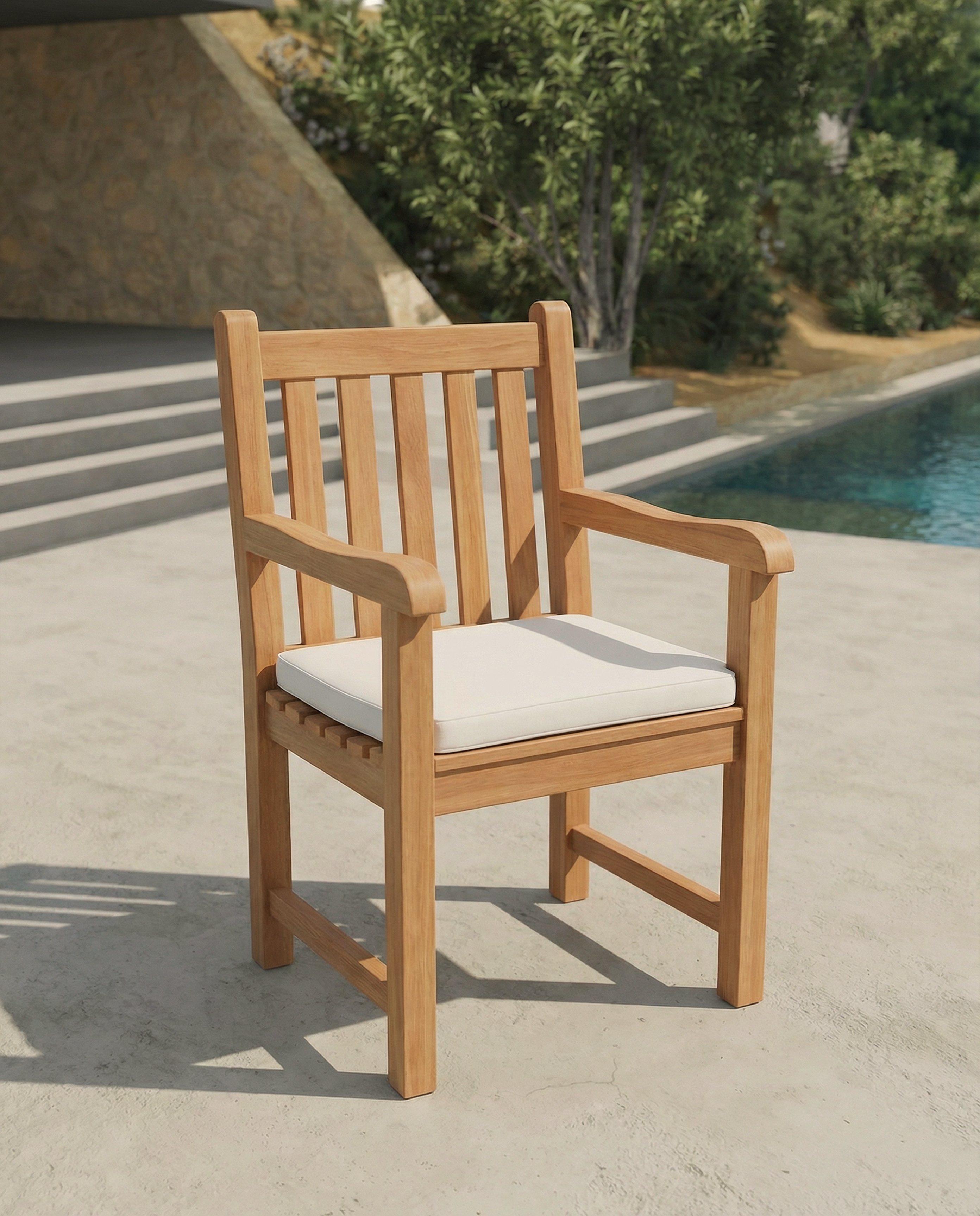 Teak Belgrave 10 Seater Extending Table 2m-3m (4cm Thick Top) with 10 Oxford Teak Chairs (Garden / Outdoor Dining Set)