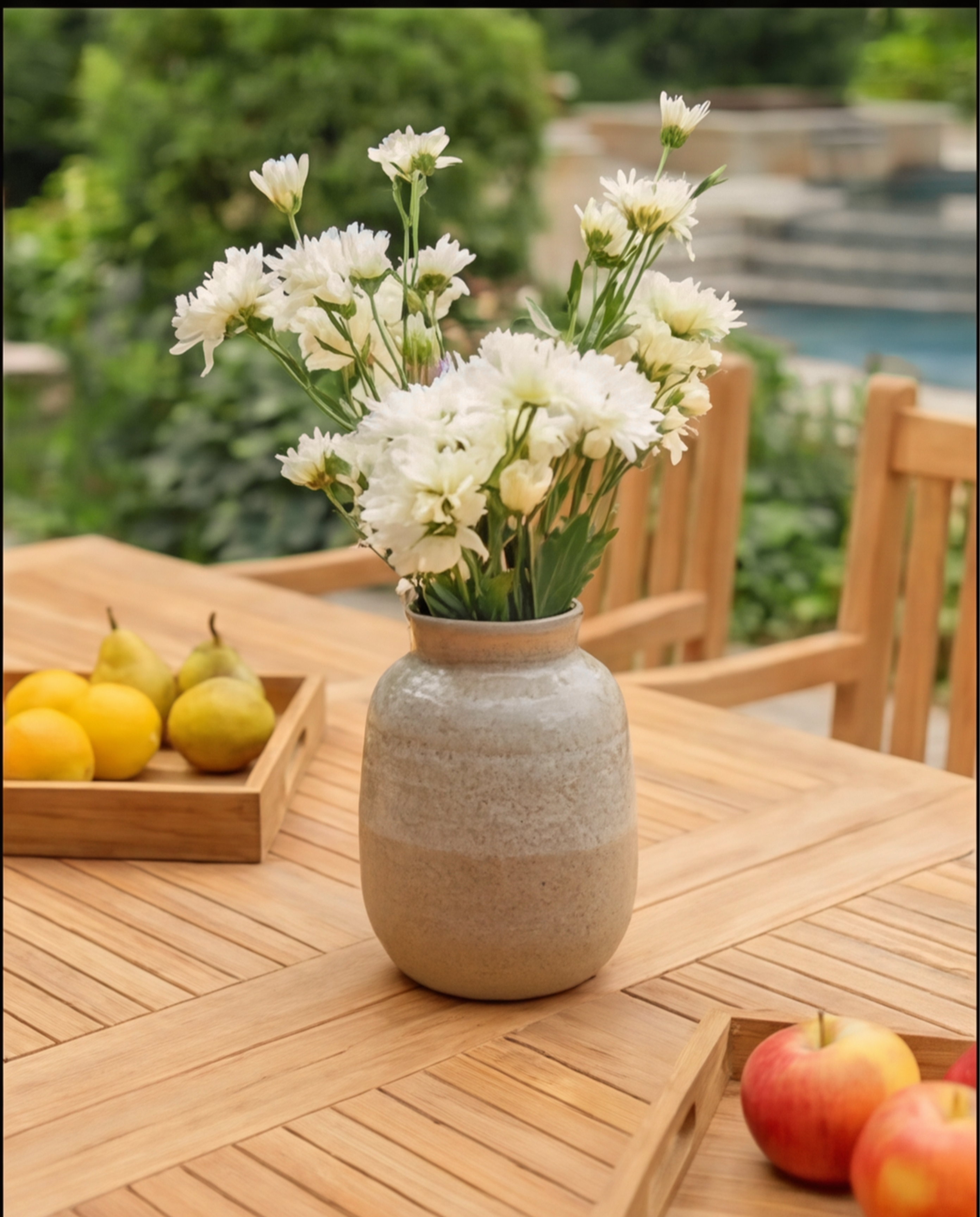 Teak Burnham 10 Seater Extending Table 2m-3m (4cm Thick Top)  with 10 Oxford Chairs (Garden / Outdoor Dining Set)